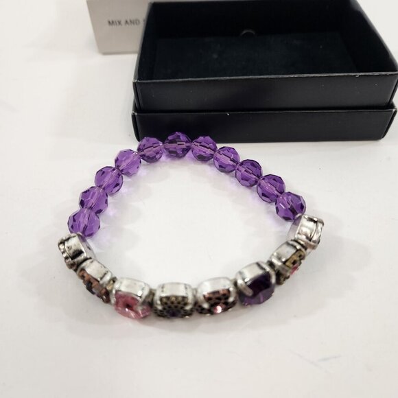 Avon Stretch Bracelet Lot Metallic Mix / Mix & Stack Beaded NEW - Picture 7 of 8